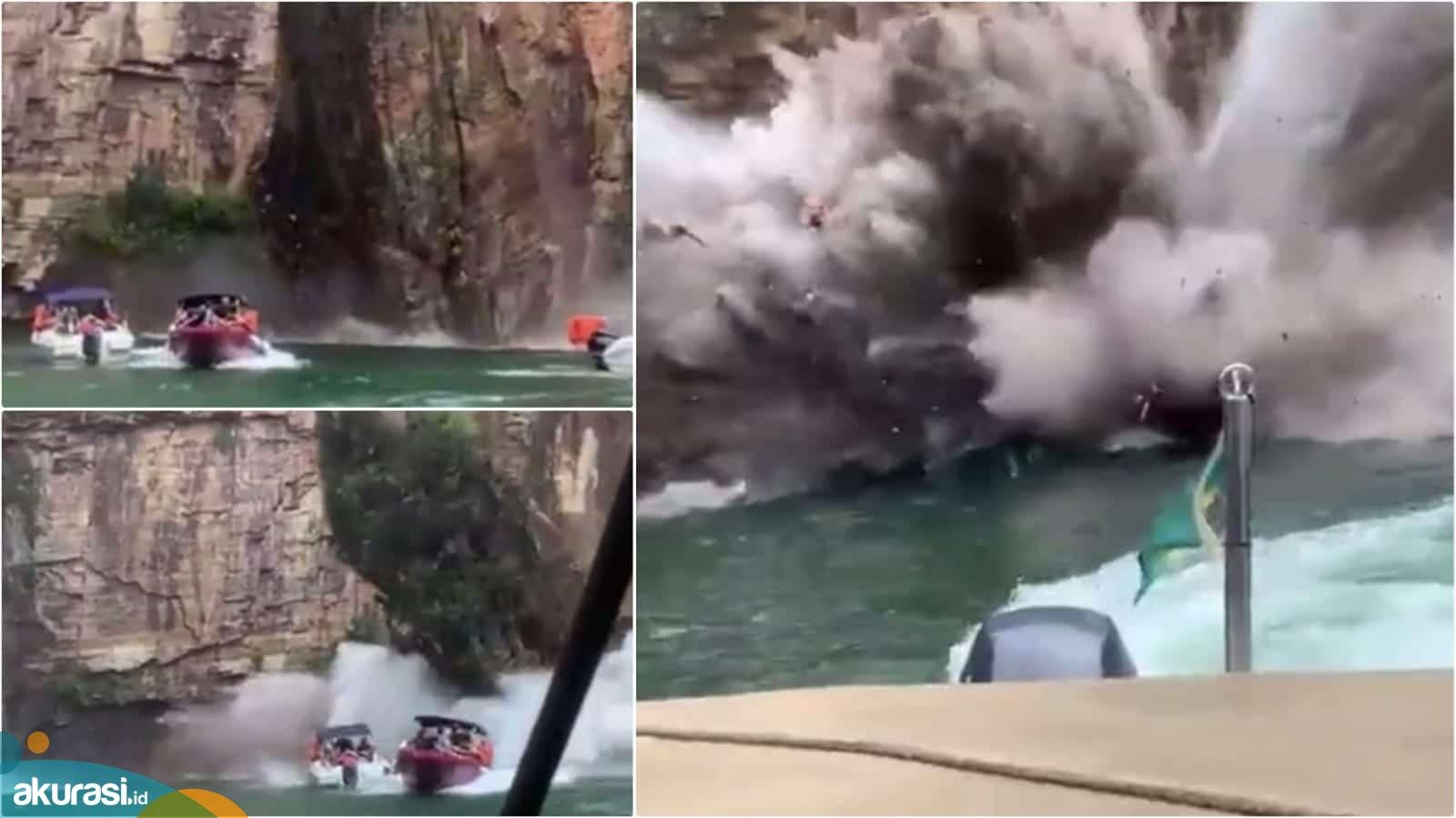 Tebing Danau Furnas Brasil Runtuh - Akurasi.id
