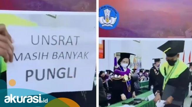Wisuda Unsrat Viral, Wisudawan Beri Kertas Pesan Pungli di Kampus